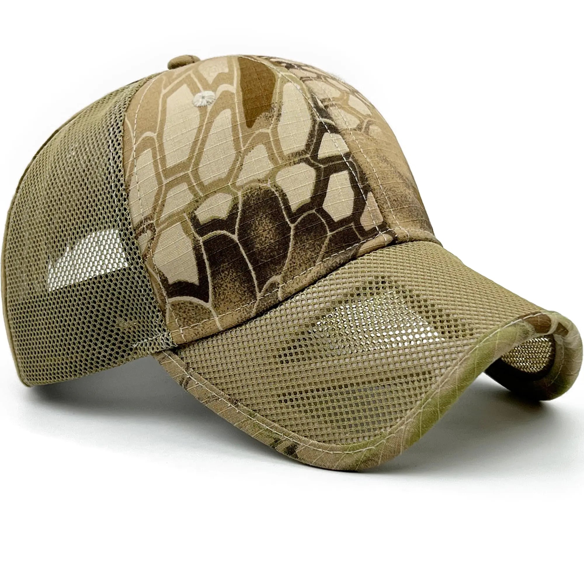 Masktide Camo Hat with Mesh Back Waterproof Front Camo Mesh Ball Cap Caps for Men USA Camo Trucker Hat Desert