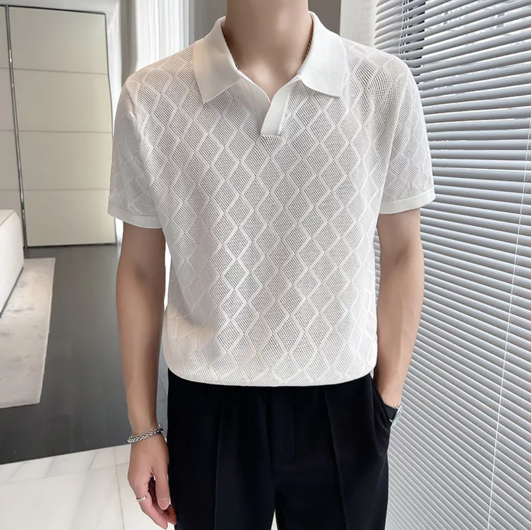 Men's Summer Hollow Lapel Tee