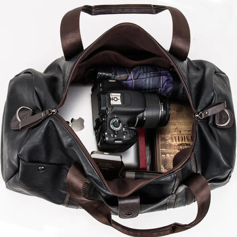 Portable Round Cylinder Casual Travel Bag