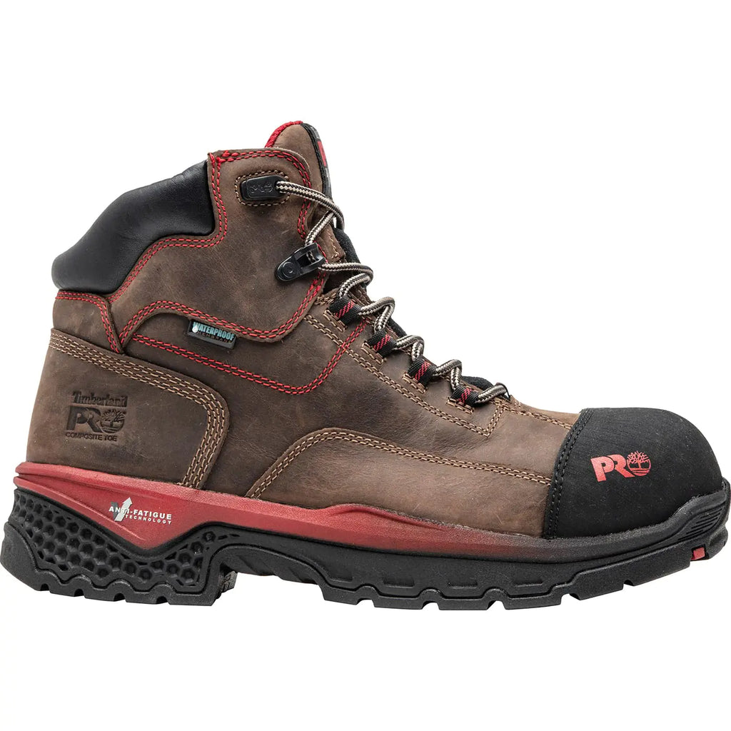 Timberland PRO Mens Bosshog 6 Inch Composite Safety Toe Puncture Resistant Waterproof Industrial Work Boot Brown/Red 15