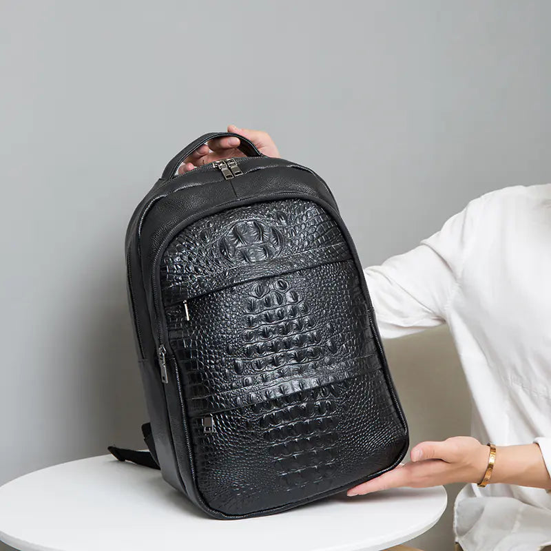 Casual Pattern Leather Backpack for Men