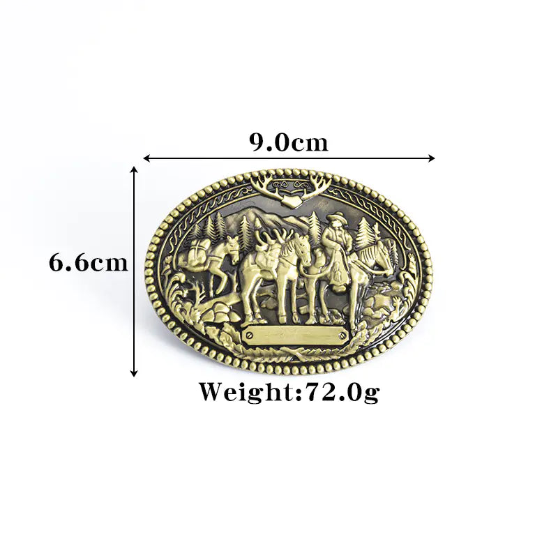 Retro Punk Leather Belt for Men - Western Style Gift