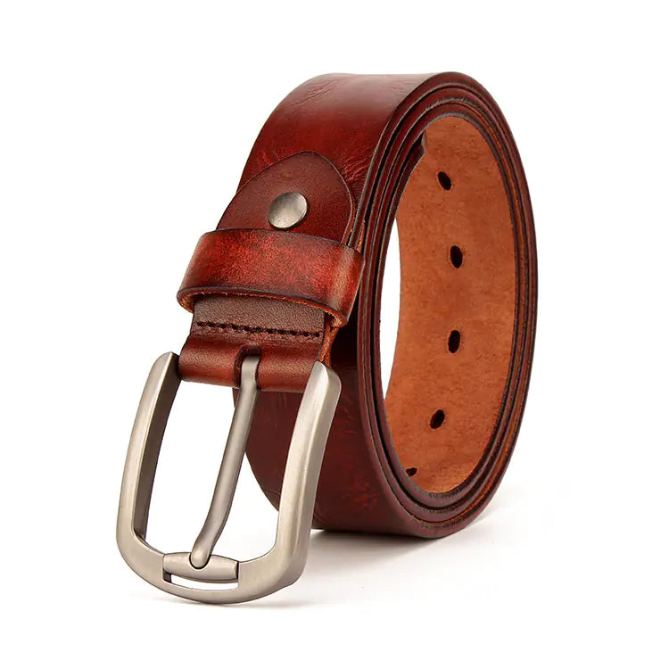 Genuine Leather Vintage Belt for Casual Jeans Wear