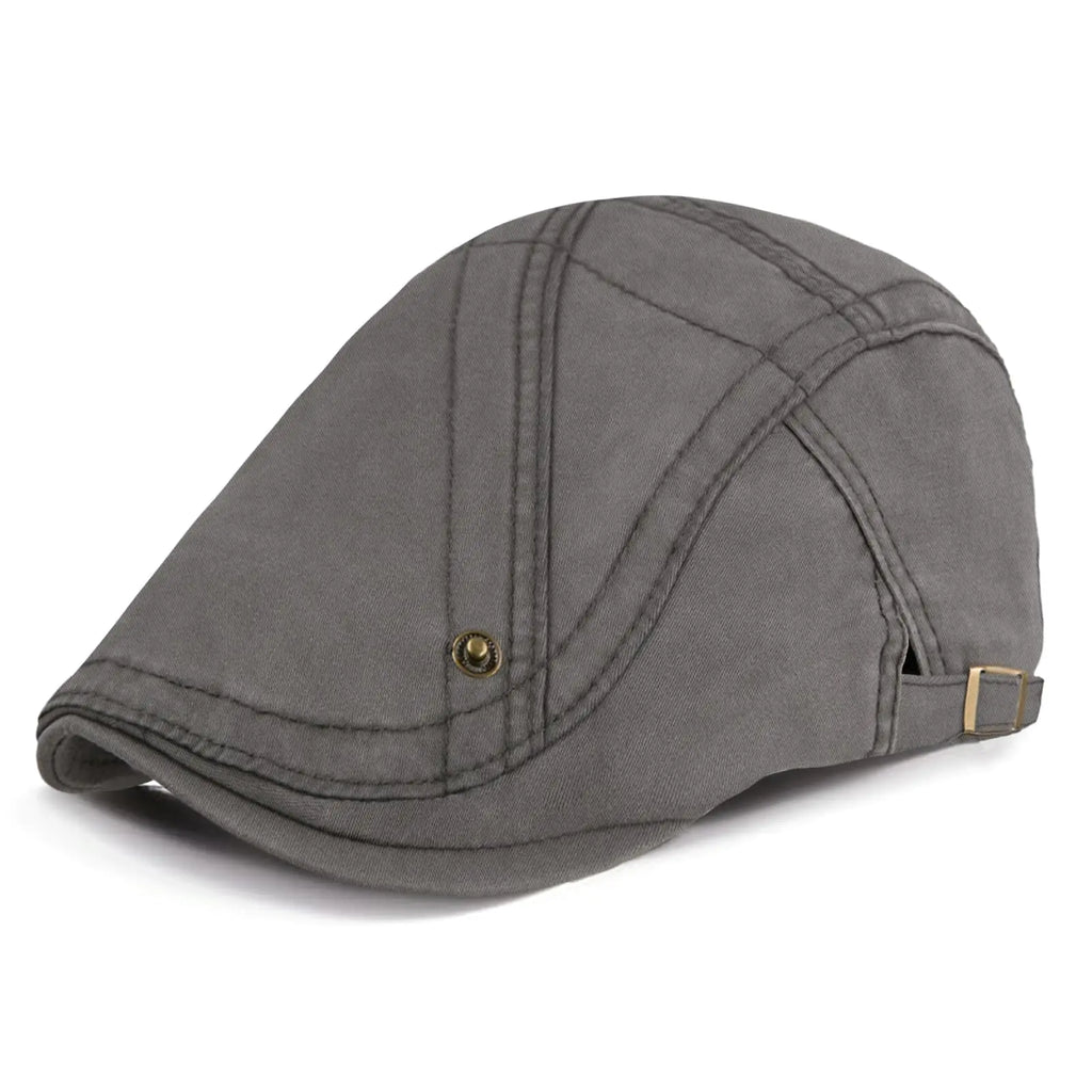 JremPan Newsboy Hat for Men Flat Caps Hats Cotton Irish Newsboy Hats with Adjustable Buckles Breathable Vintage Hats for Cabbie Driving Hat Grey